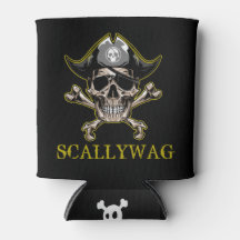 PIRATE CARRIBEAN SKULL Crossbones Scallywag can