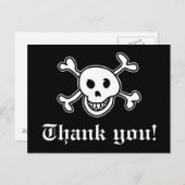 Pirate carte de remerciements pour fête d'annivers (Devant / Derrière)