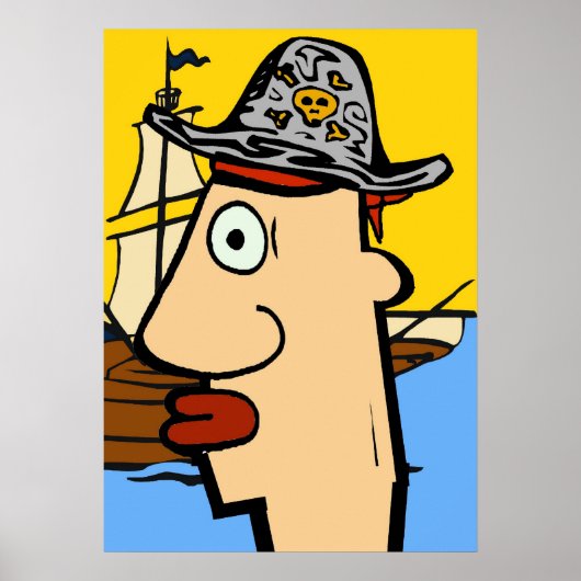 Pirate Cartoon Head Poster (Voorkant)
