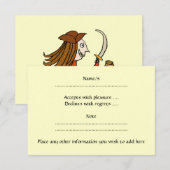 Pirate Cartoon. RSVP Kaartje (Voorkant / Achterkant)