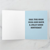 PIRATE CAT Carte de voeux d'anniversaire (Intérieur)