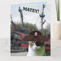 PIRATE CAT Carte de voeux d'anniversaire