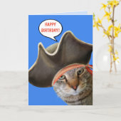 Pirate Cat Funny Birthday Kaart (Gele Bloem)