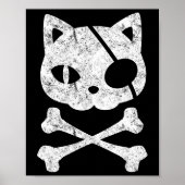 Pirate Cat Kitten Halloween Skull Cross Bo Poster (Voorkant)