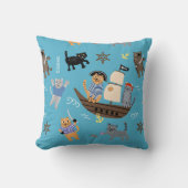 Pirate Cat Pattern for Boy and Girl Kinder Kussen (Voorkant)