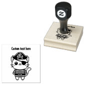 Pirate Cat Rubberstempel (Gestempeld)