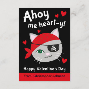 Pirate Chat Classroom Valentine Cartes pour enfant
