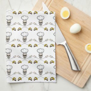 Pirate Chef Crossed Marshmallow Forks Towel Theedoek