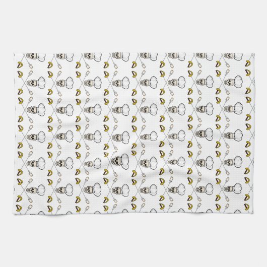 Pirate Chef Crossed Marshmallow Forks Towel Theedoek (Horizontaal)