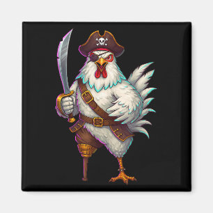 Pirate Chicken Grappig Halloween Kostuum Voor Mann Magneet