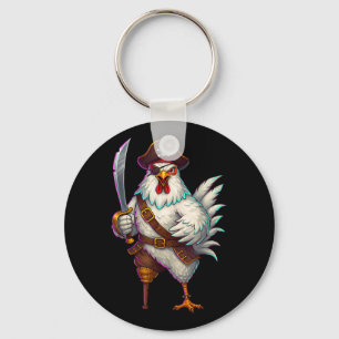 Pirate Chicken Grappig Halloween Kostuum Voor Mann Sleutelhanger