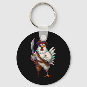 Pirate Chicken Grappig Halloween Kostuum Voor Mann Sleutelhanger