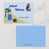 Pirate Children's Calling Card Contactkaartje (Voorkant / Achterkant)