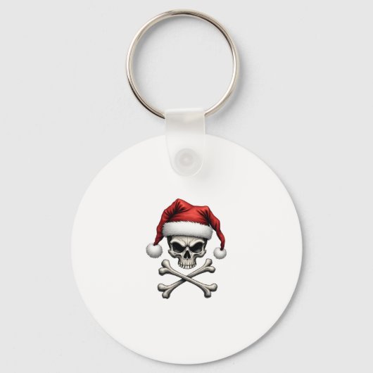 Pirate Christmas Skull & Crossbones Santa Hat. Got Sleutelhanger (Voorkant)