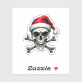 Pirate Christmas Skull & Crossbones Santa Hat. Got Sticker (Vel)