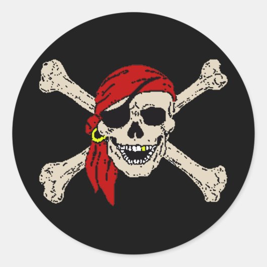 Pirate Classic Round Sticker (Voorkant)
