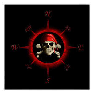 Pirate Compass Roos Perfect Poster
