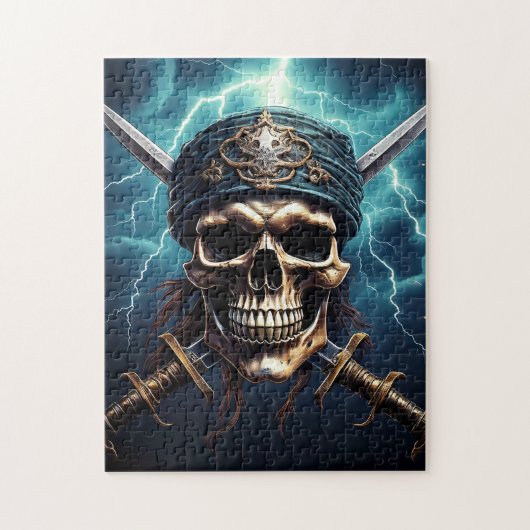 Pirate crâne avec épées Puzzle (Vertical)