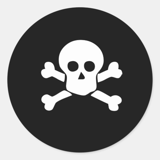 Pirate crâne et os croisés autocollant pour enfant (Devant)