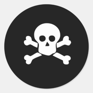 Pirate crâne et os croisés autocollant pour enfant
