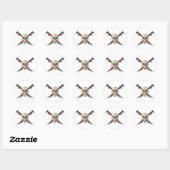 Pirate (Crâne) - Sticker rond classique, brillan (Feuille)