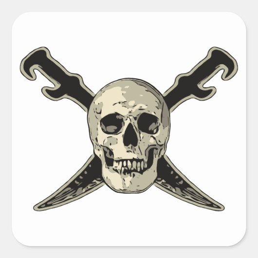 Pirate (Crâne) - Stickers Carrés, brillant (Devant)