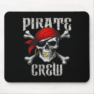 Pirate Crew Jolly Roger Vlag en schedelbotten Muismat