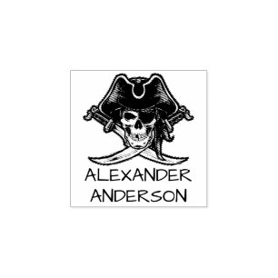 Pirate Cross Swords personaliseert Rubber Stamp Rubberstempel