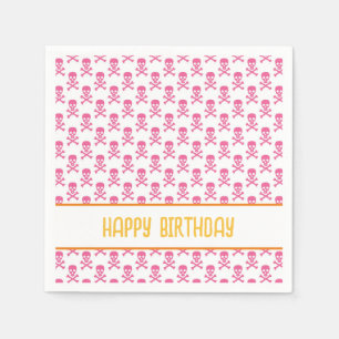 Pirate Crossbones Happy Birthday Kinder Kleurrijke Servet