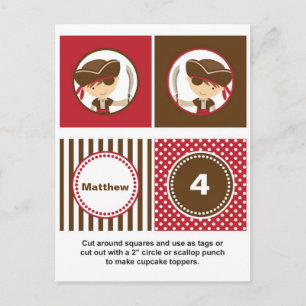 Pirate Cupcake Toppers Briefkaart