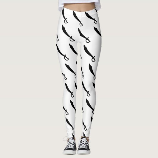 Pirate Cutlass Print Leggings voor Gasparilla (Voorkant)