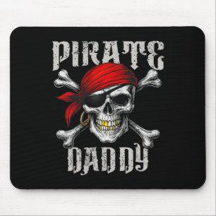 Pirate Daddy Jolly Roger Vlag en schedelbotten Muismat