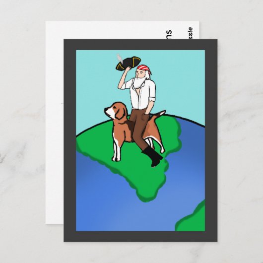 Pirate Darwin Briefkaart (Voorkant / Achterkant)