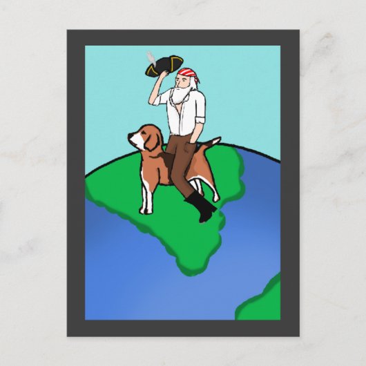 Pirate Darwin Briefkaart (Voorkant)