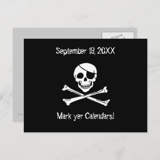 Pirate Day Party Invitation Carte postale (Devant / Derrière)