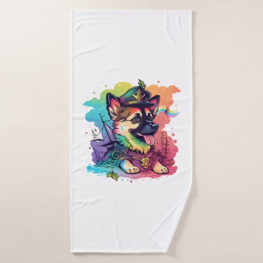 Pirate de chien berger allemand (Serviette de bain)