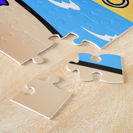 Pirate de dessin avec perroquet rose Puzzle d'oise (Côté)