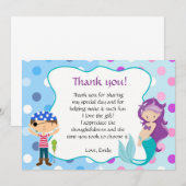 Pirate de sirène sous le carte de remerciements de (Devant / Derrière)