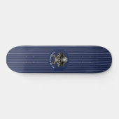 Pirate de skateboard bleu nautical (Horz)