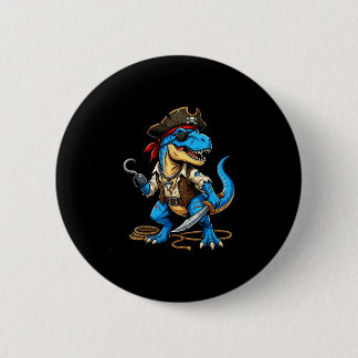 Pirate dinosaur t rex boys girls kids funny ronde button 5,7 cm