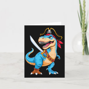 Pirate Dinosaur T Rex Boys Kinder Funny Halloween Kaart