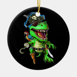Pirate Dinosaur T Rex Funny Tyrannosaurus Keramisch Ornament