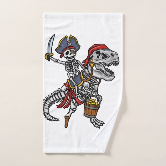 Pirate Dinosaure Squelette Halloween (Serviette à main)