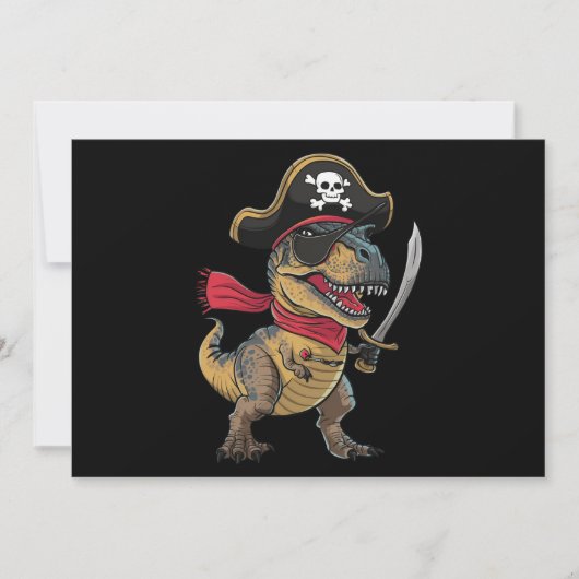 Pirate Dinosaurus T-Rex Grappig Halloween kostuum Kaart (Voorkant)