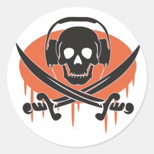 Pirate DJ Ronde Sticker