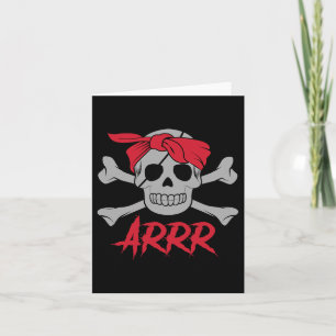 Pirate Dode Schedel Met Oog Patch Halloween Kaart