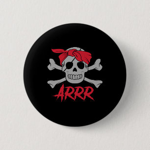 Pirate Dode Schedel Met Oog Patch Halloween Ronde Button 5,7 Cm