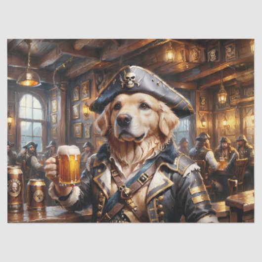 Pirate Dog Tavern Decoupage Tissuepapier (Voorkant)