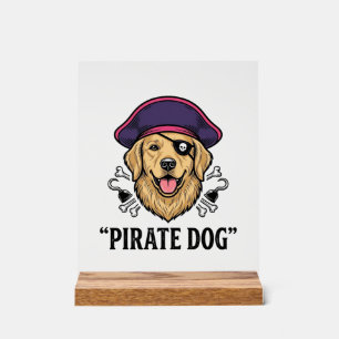 Pirate Dog Vintage Gravure Shirt Ontwerp_1 Acryl Bord