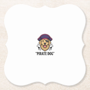 Pirate Dog Vintage Gravure Shirt Ontwerp_1 Kartonnen Onderzetters